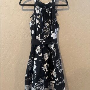 White House Black Market Black and White Floral Dress